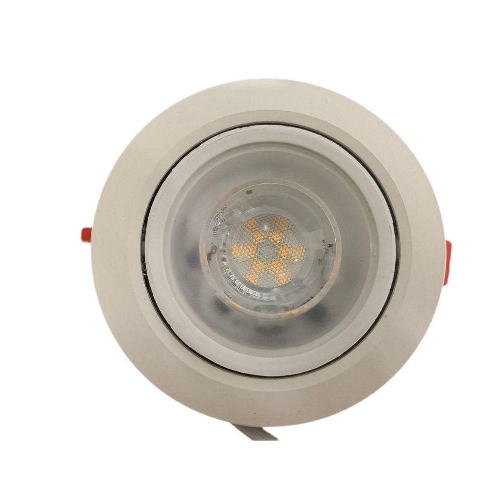 Kit 10 Spot Led Dicróica Embutir Redondo 12W Branco Quente