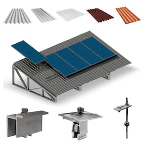 Kit Estrutura Suporte Fixador 05 Placas Solar Alumínio E