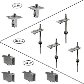 Kit Estrutura Suporte Fixador 02 Placas Solar Alumínio E