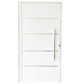 Porta Lambril de Alumínio Branco 2.10 X 0.90 x 0.045 com Puxador e Friso