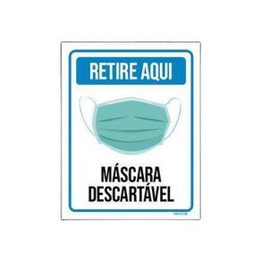 Kit 3 Placas Cuide-Se Retire Aqui Máscara Descartável