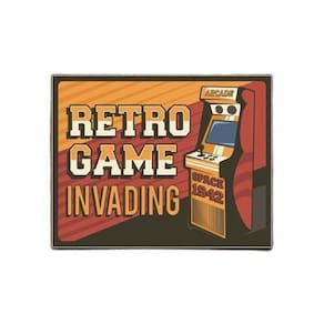 Kit 3 Placas Decorativa Gamer - Retro Gaming Invading