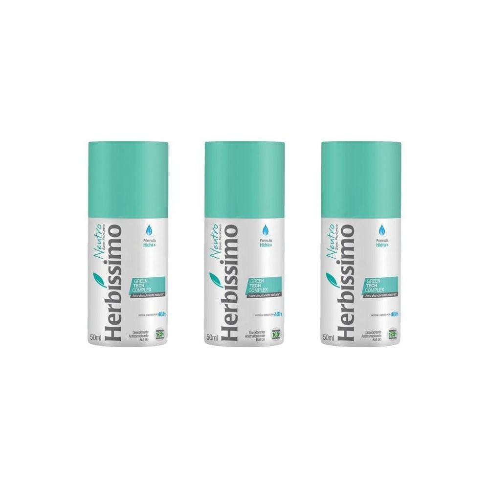 Desodorante Roll-On Herbíssimo Neutro 50Ml-Kit C/3Un