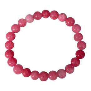 Pulseira Pedras Naturais Jade Rosa 8 Mm Atrai Amor