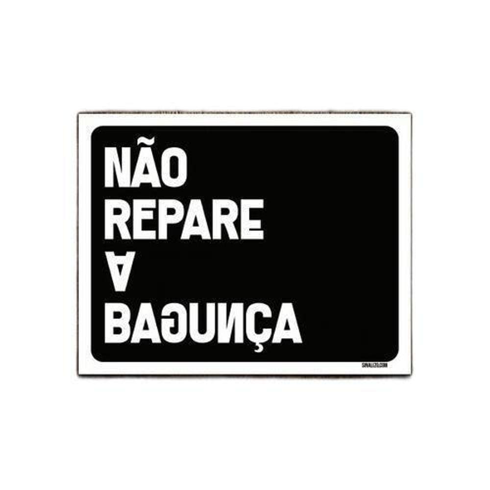 Kit 3 Placas Decorativa - Não Repare A Bagunça