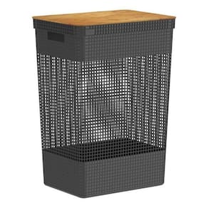 Cesto de Roupas Flex com Tampa de Bambu OU Grid