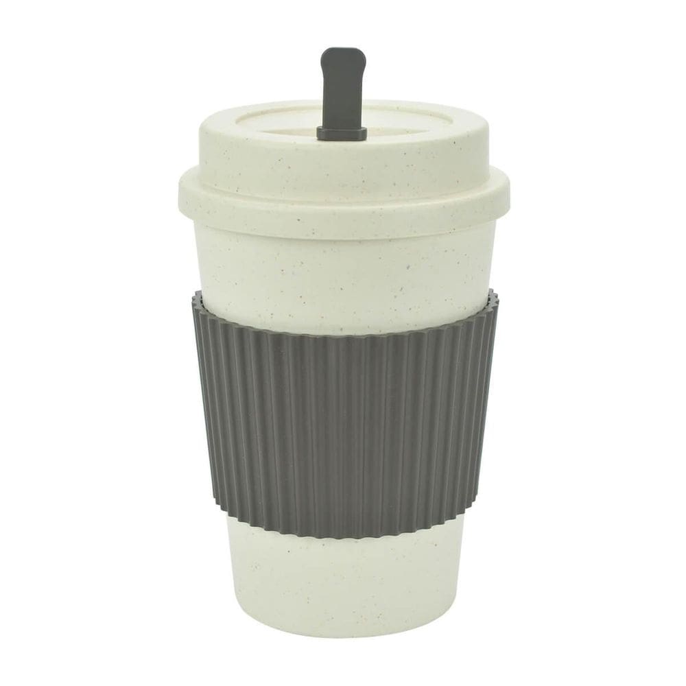 Copo Fibra Bambu Com Mexedor Marrom 450Ml