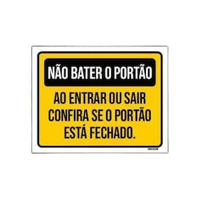 Kit 5 Placas Não Bater Portão Entrar Sair Portão Fechado