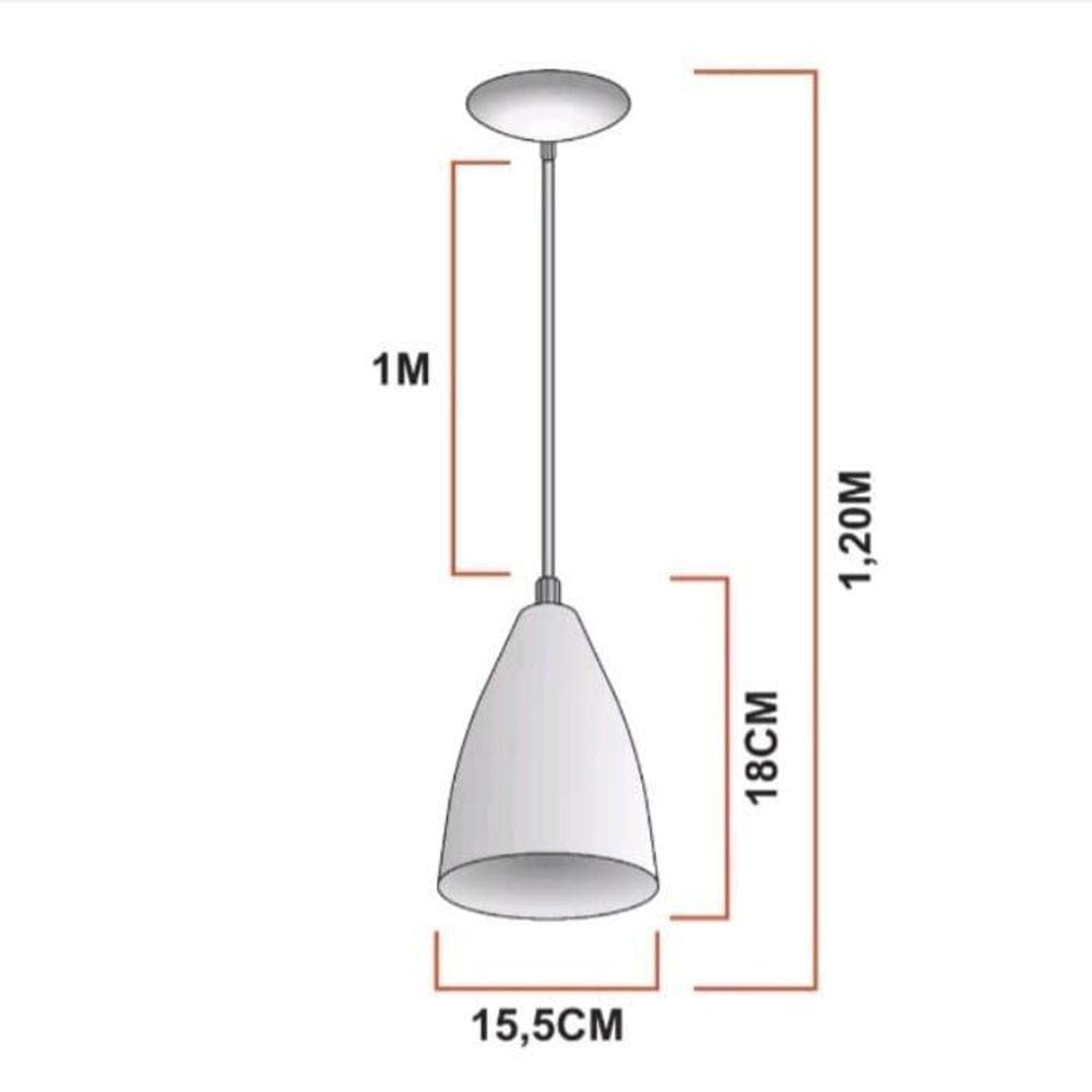 Lustre Pendente Modelo Vegas Luxo Branco Com Vermelho