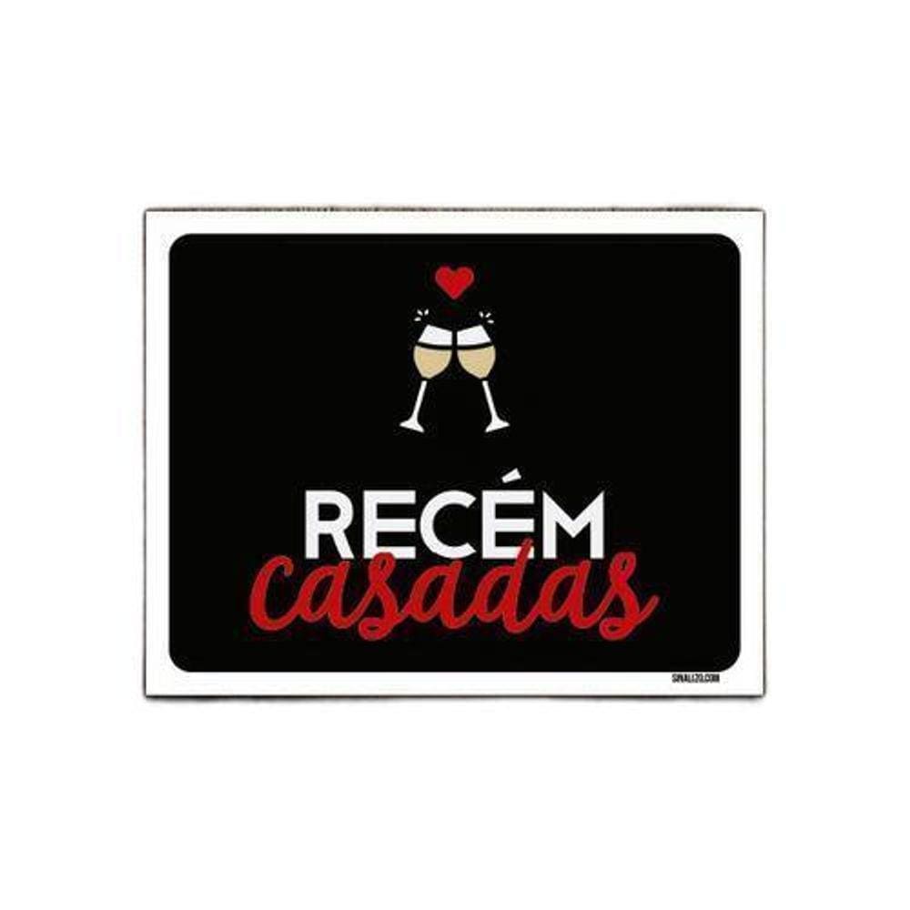 Kit 3 Placas Decorativa - Recém Casadas