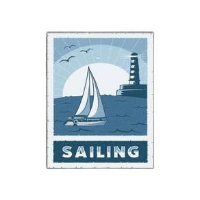 Kit 3 Placas Decorativa - Sailing Navio Barco