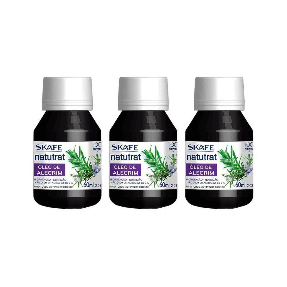 Oleo Capilar Skafe Natutrat Alecrim 60Ml-Kit C/3Un