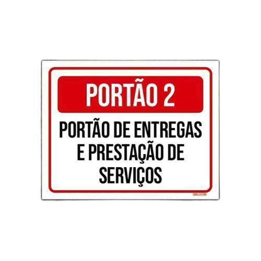 Kit 3 Placas Portão 2 Portão Entregas Prestação Serviços