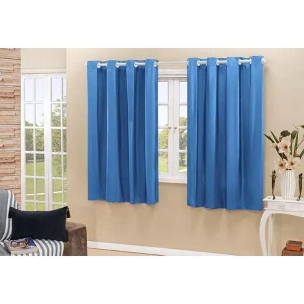 Cortina Blackout Pvc Corta Luz 100% 2,80X1,80 Azul Bebê
