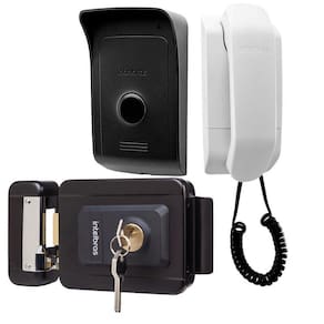 Kit 1 Porteiro Interfone Ipr1010 E 1 Fechadura Fx1500 Preta