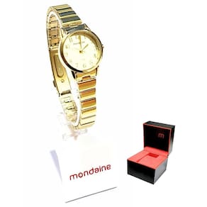 Relógio Mondaine Feminino Analógico Dourado Mini 32490LPMVDE1