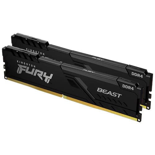 Memória Kingston Fury Beast, 16GB (2x8GB), 3200MHz, DDR4, CL16, Preto - KF432C16BBK2/16