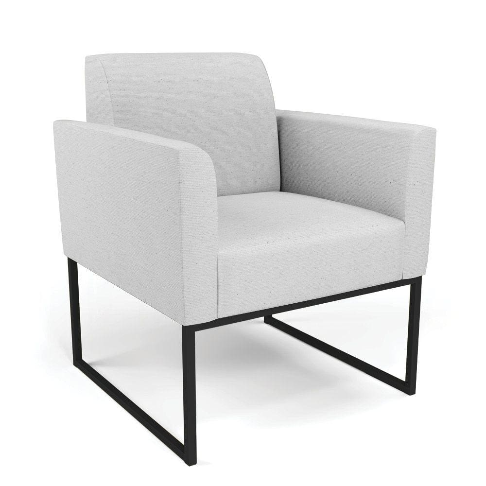 Poltrona Base Industrial Preto Marisa Linho Cinza A05 D03 - D`Rossi