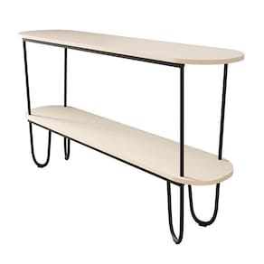 Aparador Requinte Pés De Aço Tubolar 160 Cm Off White/preto Off White/preto