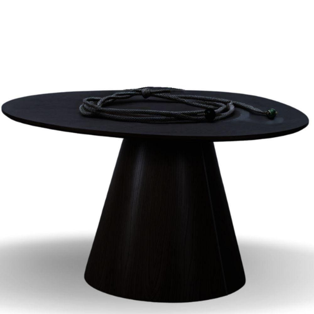 Mesa Cone Redonda Orgânica Em ébano 130cm