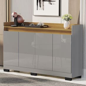 Aparador Buffet Sala Lord 4 Portas Onix/mel Onix/mel