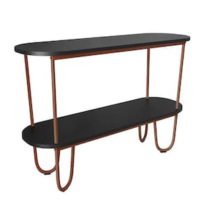 Aparador Requinte Pés De Aço Tubolar 120 Cm Preto/cobre Preto/cobre