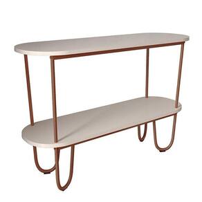 Aparador Requinte Pés De Aço Tubolar 120 Cm Off White/cobre Off White/cobre