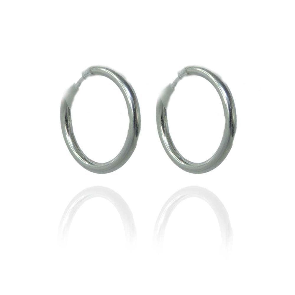 Brinco Argolinha Lisa 2x15 Em Prata 925