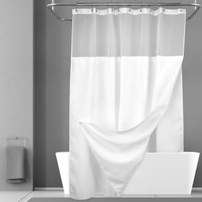 Conjunto de cortinas de chuveiro N&Y HOME Waffle Weave 180x180cm com forro