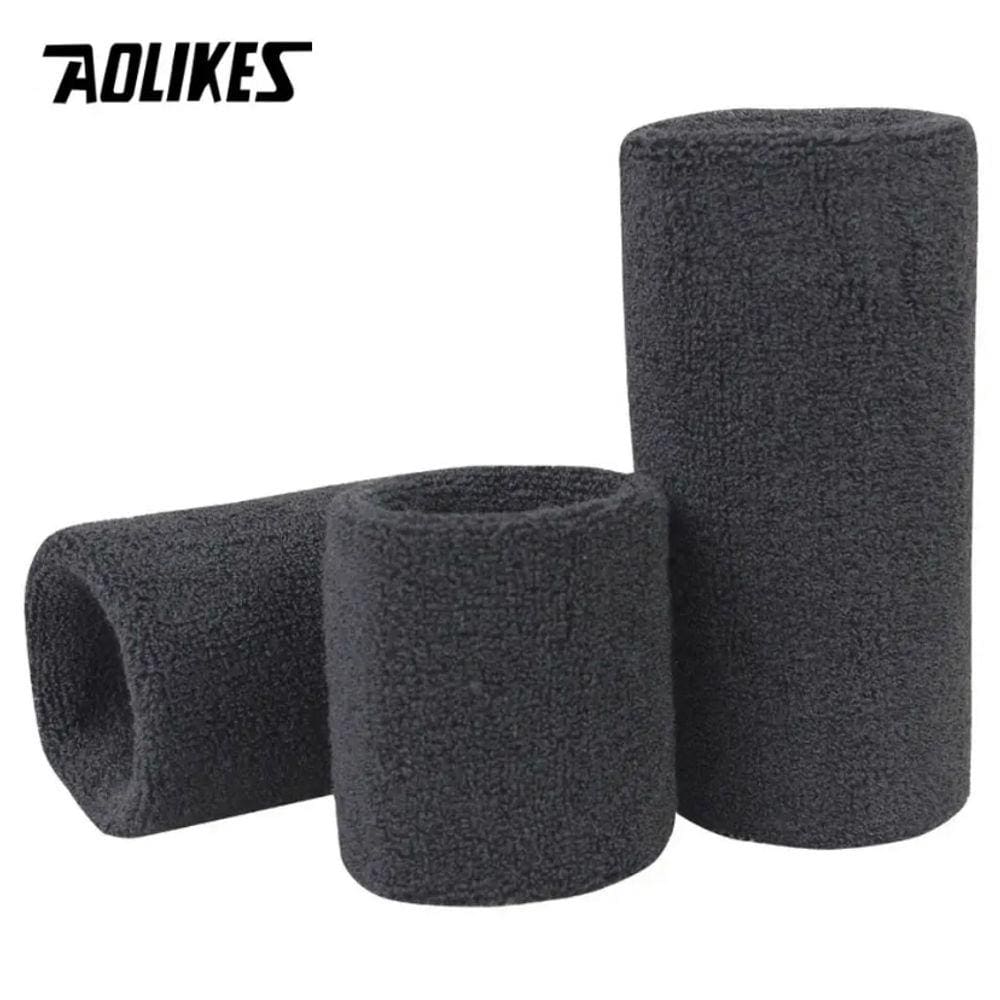 Munhequeira Aolikes Alta Absorção de Suor Crossfit -Preto 15 cm