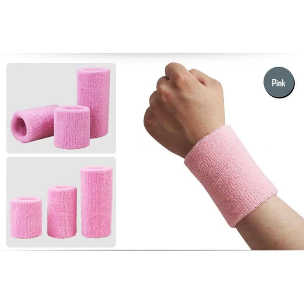 Munhequeira Aolikes Alta Absorção de Suor Crossfit -Rosa Claro 15 cm