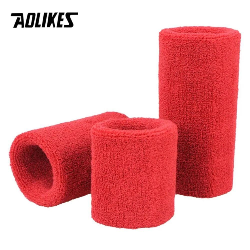 Munhequeira Aolikes Alta Absorção de Suor Crossfit -Vermelho 15 cm