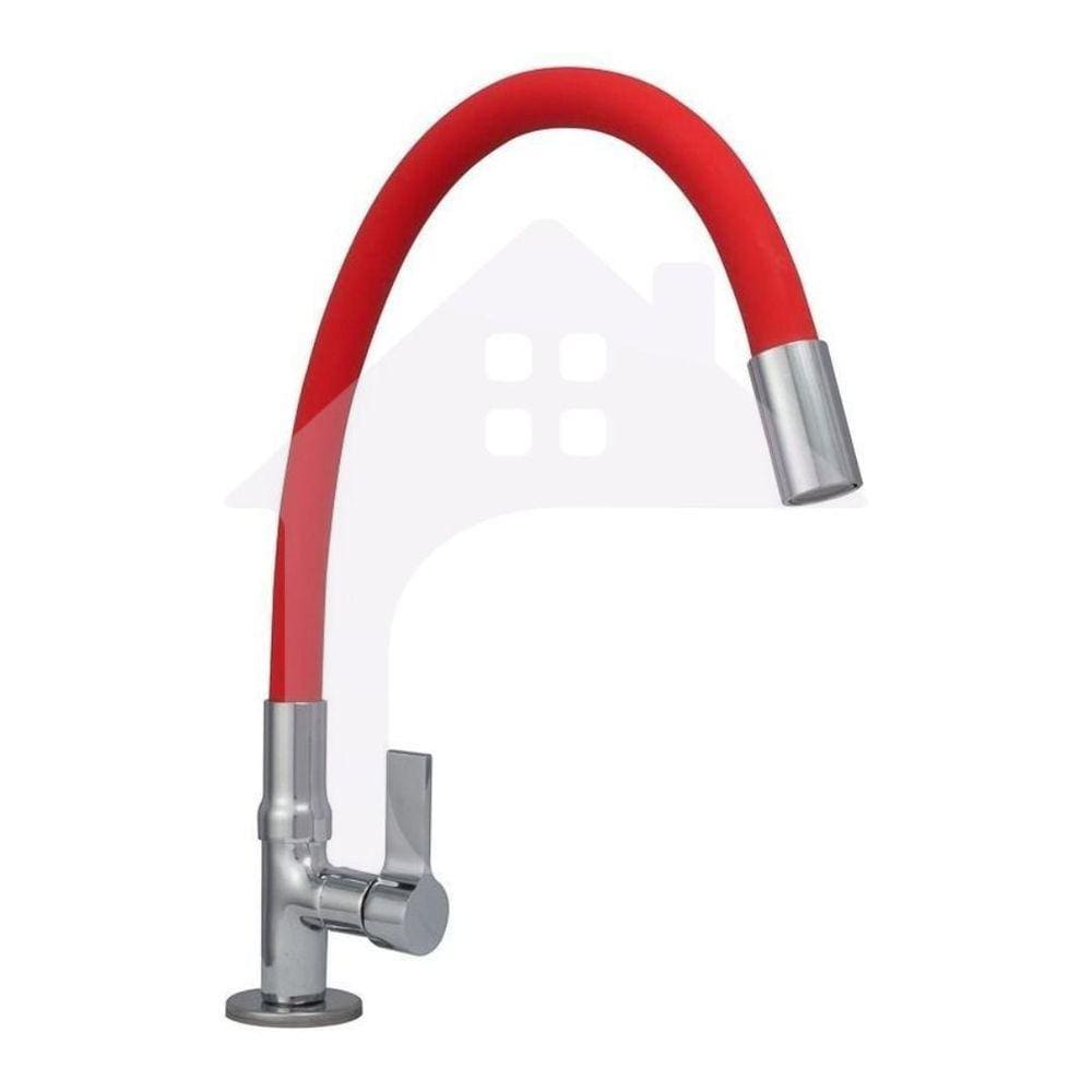 Torneira Flexivel Bancada Silicone Vermelha Cod-1153-7