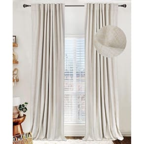 Cortinas 100% Blackout Shield Linen, 2 painéis, 50x84cm, creme
