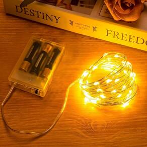 Luzes de corda LED Siuholi Fairy Lights 5m 50 LEDs branco quente
