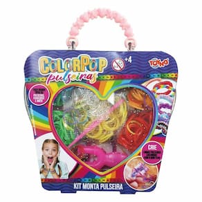 Kit Bijuterias Infantil - ColorPop Pulseiras - Estojo Coração - Toyng