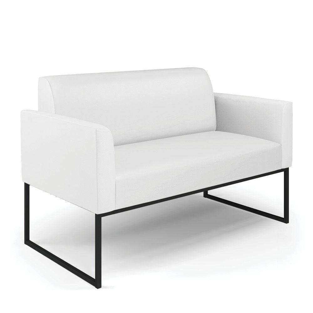 Sofá Namoradeira Base Industrial Preto Marisa Corino Branco D03 - D`Rossi