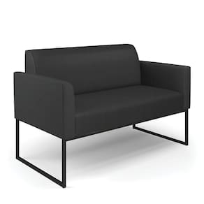 Sofá Namoradeira Base Industrial Preto Marisa Corino Preto D03 - D`Rossi