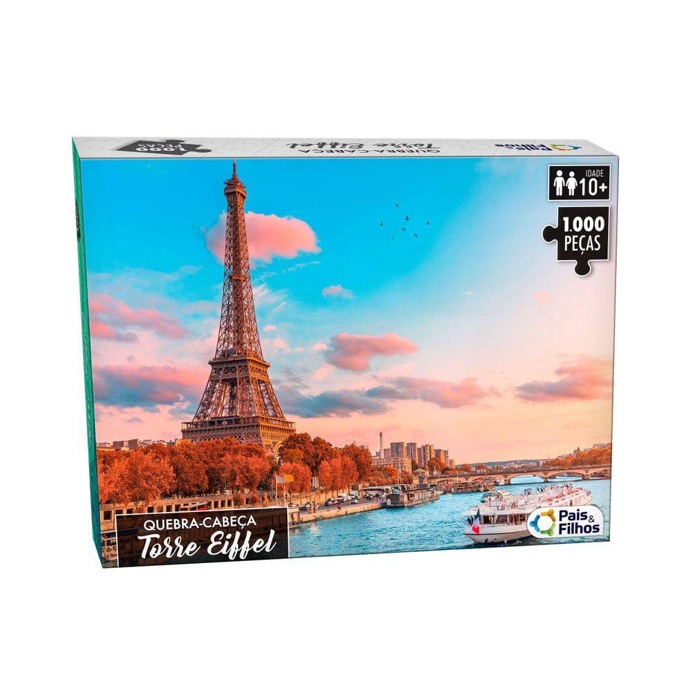 Quebra Cabeça Com 1000 Peças Torre Eifel Puzzle Colorido