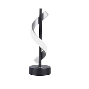 Luminária de Mesa Abajur Espiral Preto e Prata 37cm Led 10W 4000K Bivolt