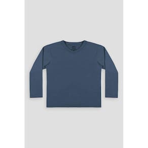 Camiseta Básica Malha Algodão Manga Longa Infantil Menino