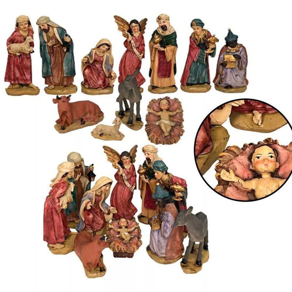 Presépio Natal Completo 11 Peças Escultura Escritório Maria