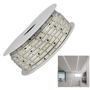 Fita LED SMD 6500K 127V 100 Metros Plug Conector Fita Dupla Face Perfil Sanca Gesso Recepçao Sala Quarto