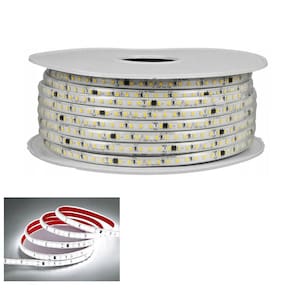 Fita de LED SMD 6500K 100 Metros 127V Perfil Fita Dupla Face Plug Conector Gesso Sanca Iluminaçao Ambiente Comercial Residencial
