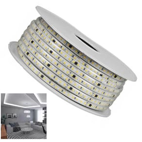 Fita Led SMD 6500K 127V 100 Metros Perfil Fita Dupla Face Plug Conector Sanca Gesso Comercial Residencial