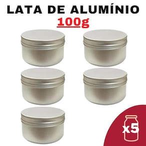 Kit Pote Lata Alumínio Multiuso Prata Vela, Creme,