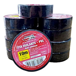 Kit 10 Fitas Isolante 10 Metros Anti-Chamas - Forceline