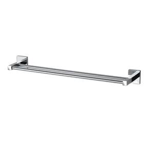 Porta Toalha Duplo Perflex Quadra Cromada