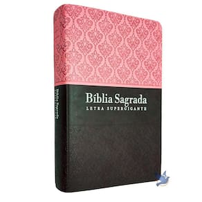 Bíblia Sagrada Supergigante Arc Índice Lateral Rosa Marrom