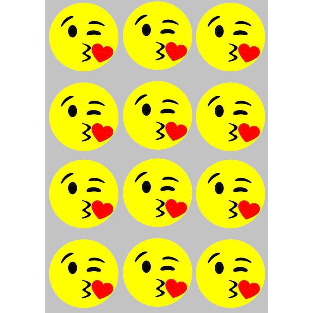 Conjunto 12 Imãs de Emoji 2cm - Decoração Divertida
